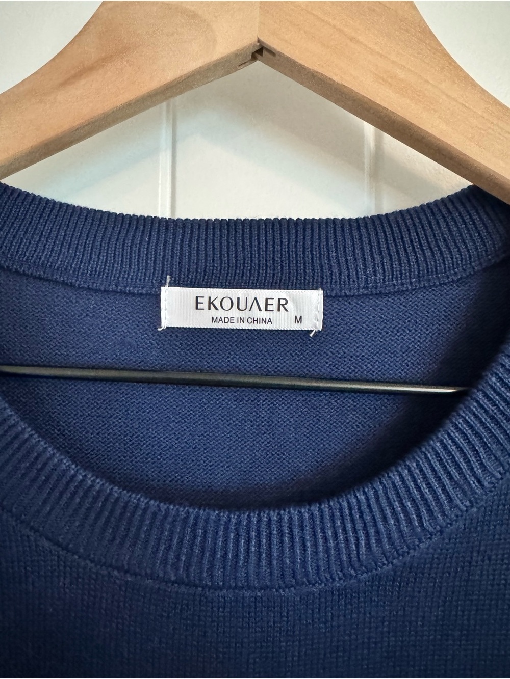 EKOUAER Navy White Striped Knit Cap Sleeve Sweater Top M - Picture 3 of 6